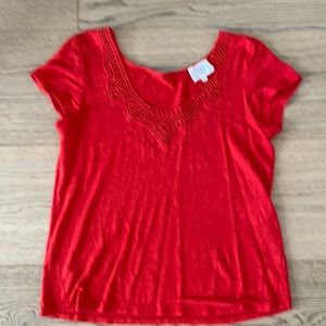 Sezane red 100% linen top